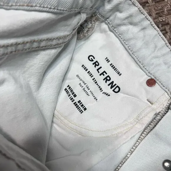 GRLFRND The Karolina High Rise Straight Crop Sz 24 - Picture 6 of 8